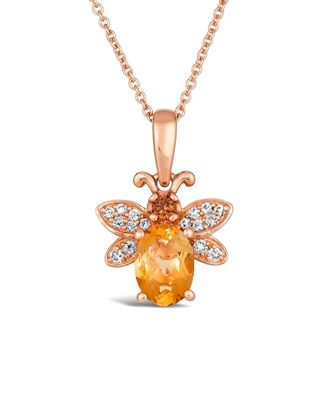 Le Vian Optimism 14K Rose Gold 0.72 Ct. Tw. Diamond & Citrine Pendant