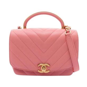 Chanel Pre-owned Vintage Schoudertas - Dames - Pre-owned - Roze - Maat: ONE Size Leer