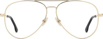 Victoria Beckham 58mm Pilot Optical Glasses in Gold at Nordstrom