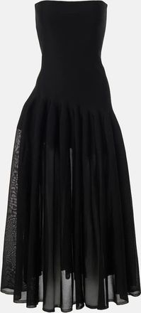 Alaia Alaïa Abito lungo senza spalline a pieghe