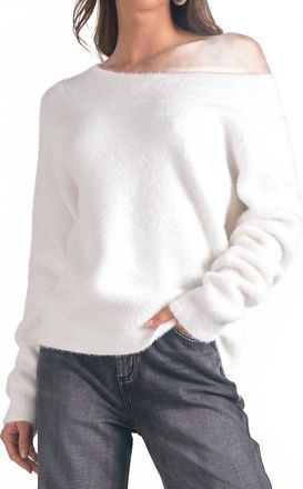 Elan Off Shoulder Sweater In White