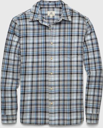 Surfside Supply Mens Brian Twill Plaid Shirt In Grey Combo
