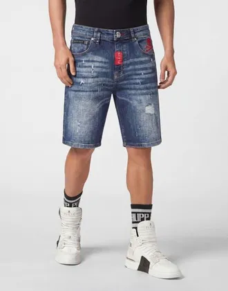 Philipp Plein Denim Formentera Shorts Basics Men in Blue Storm at Nordstrom, Size 33