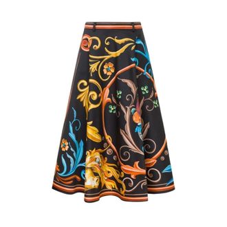 Moschino Gonna in Cotone Gabardine Stampata - - Skirts - Donna - Multicolore - S