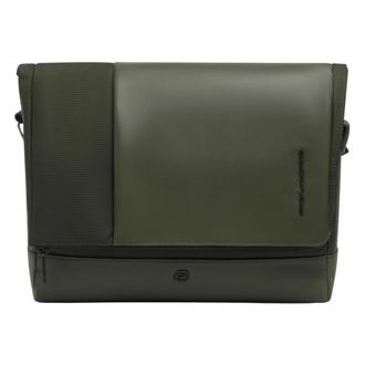 Piquadro Tassen, Heren, Groen, ONE Size, Leer, Convertible 34.3 cm Laptoptas met Rfid