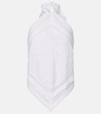Melissa Odabash Felicity embroidered cotton top