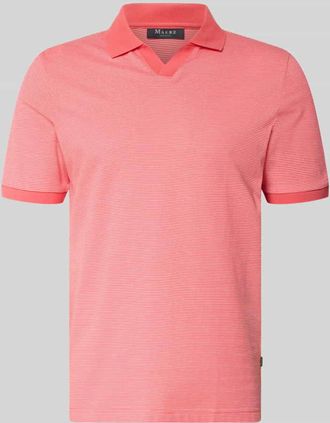 Maerz MAERZ Muenchen Regular Fit Poloshirt aus Baumwolle mit V-Ausschnitt in Hellrot, Gr&ouml;&szlig;e 48