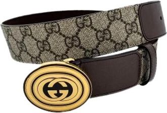 Gucci Pre-owned Canvas Riem - Dames - Vintage Accessoires - Bruin - ONE Size - Vintage