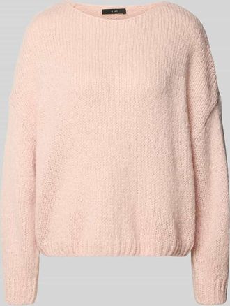 Oui Relaxed Fit Strickpullover mit Woll-Mohair-Anteil in Hellrosa, Gr&ouml;&szlig;e 34