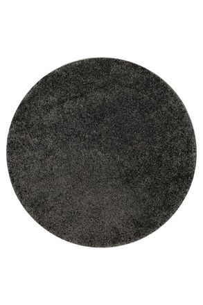 Wecon Home Alfombra lisa de pelo raso antracita de alta densidad 120 redonda