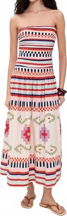 Carolina K Malla Strapless Midi Dress In Chacana
