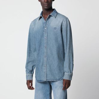 Gucci Camicia in denim blu chiara effetto d&eacute;lav&eacute;