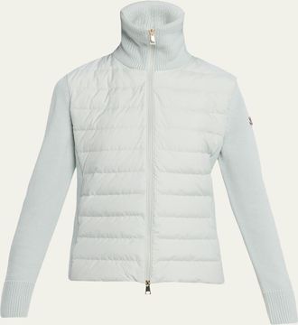 Moncler Padded Wool Zip-Up Cardigan