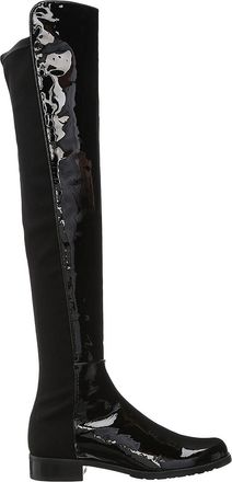 Generic Womens Low-Heeled Over The Knee Boots Round Toe Slip-on Thigh High Block Boot Stretch Solid Color Walking Boots Flat Boots Waterproof Non-Slip Casual 