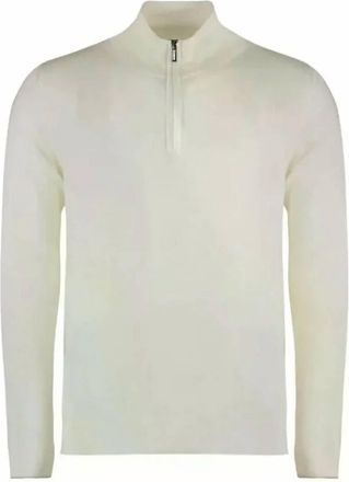 Moorer Mens Terni Half-Zip Sweater In Bianco