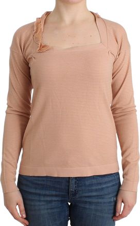 Ermanno Scervino Wool Blend Striped Long Sleeve Womens Top
