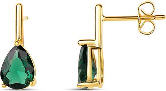 SHYMI Pear Stone Mini Drop Earrings in Green Gold at Nordstrom