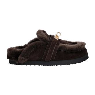 Nokwol Toby Suede Shearling Slipper - Dames - Schoenen - Bruin - Maat: 41 EU Su&egrave;de