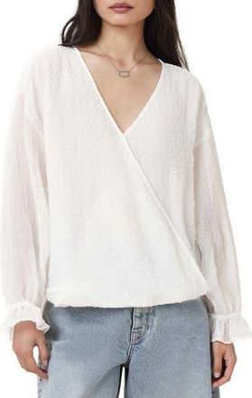AllSaints Penny Textured Top in Chalk White at Nordstrom Rack, Size 12 Us / 16 Uk