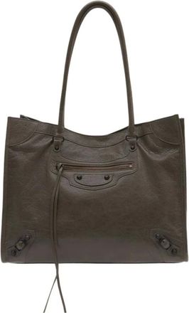 Balenciaga Tassen, Dames, Groen, ONE Size, Katoen, Le City Shoulder Bag M