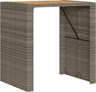 vidaXL Mesa Alta Jard&iacute;n Superficie Madera Rat&aacute;n Pe Gris 105x80x110 Cm Vidaxl