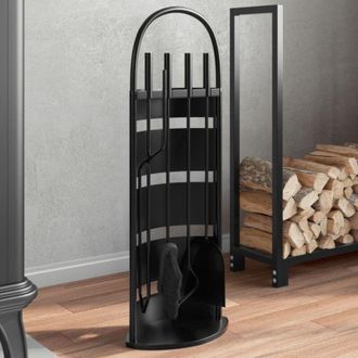 vidaXL Set Attrezzi per Caminetto 5 pz 23x15x66 cm in Acciaio - Vidaxl