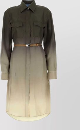 Prada twill shirt dress with belt and pockets