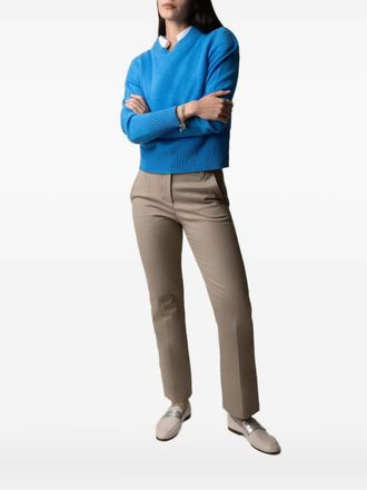 Allude long-sleeve crew-neck sweater - women - Cashmere - S - Blue