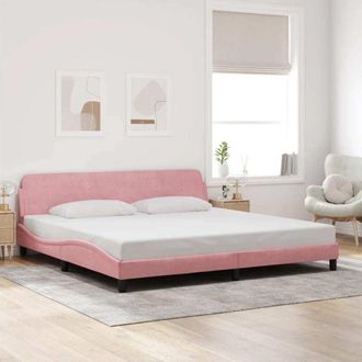 vidaXL Estructura Cama Sin Colch&oacute;n Terciopelo Rosa 200x200 Cm Vidaxl