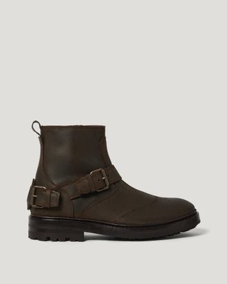 Belstaff Bota Trialmaster Para Hombre Cuero Liso Marr&oacute;n Oscuro Eu 40