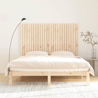 Berkfield Home Wall Headboard 166x3x110 cm Solid Wood Pine in Natural | Size: 166 x 3 x 110 cm