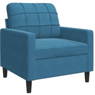 vidaXL Sill&oacute;n De Terciopelo Azul 60 Cm Vidaxl