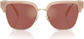 Michael Kors St. Eustatius 56mm Square Sunglasses in Dark Tan /Wine Mirror at Nordstrom