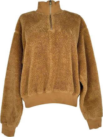 Ralph Lauren Polo Ralph Lauren Fleece Sherpa Quarter Zip Jacket on Brown Polyester