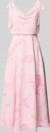 Jake*s Knielanges Cocktailkleid mit floralem Allover-Print in Rosa Melange, Gr&ouml;&szlig;e 32