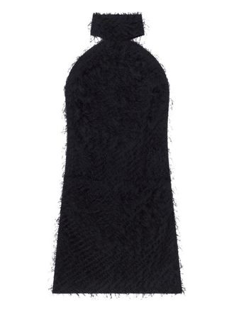 Courr&egrave;ges Fringed Black Mini Dress
