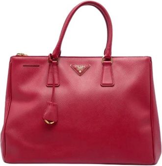 Prada Pre-owned Galleria Tote Bag - Dames - Vintage Shopper - Rood - ONE Size - Leer - Vintage