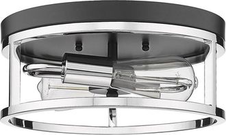 Bethel International 12In Iron Flush Mount