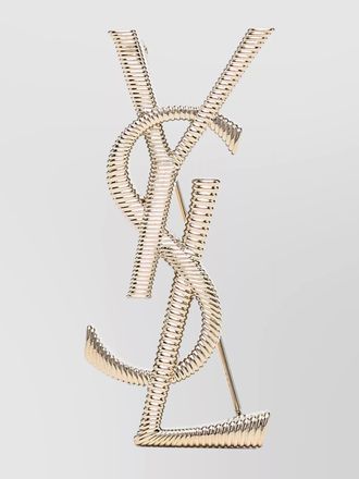 Saint Laurent cord texture brooch