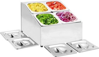 vidaXL Soporte Bandeja Gastronorm Con 4 Bandejas 1/6 Acero Inoxidable Vidaxl