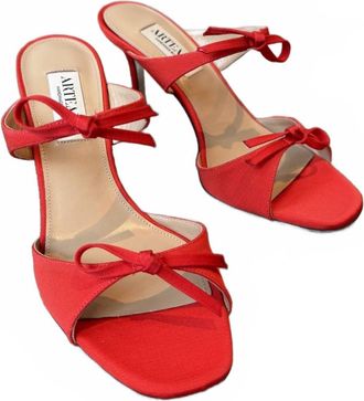 Arteana Womens Asti 75 Slide Sandals In Coral Red