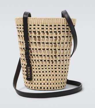 Loewe Paulas Ibiza leather-trimmed shoulder bag