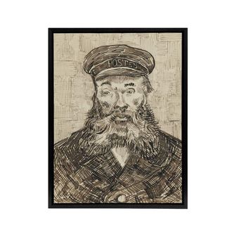 Artery8 Sketch Portrait Joseph Roulin Van Gogh Vintage Framed Canvas Wall Art in Beige | Size: W24 x H32