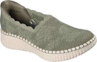 Skechers Wilshire Boulevard Polyester Dames Olive Sneakers
