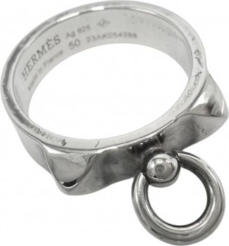 Herm&egrave;s Silver Silver 925 Band Ring (Pre-Owned)
