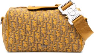 Dior Borsa a tracolla Lingot 22 in tela con motivo Oblique 2021 - Giallo