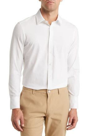 Mizzen+Main Leeward Solid Stretch Performance Button-Up Shirt in White Solid at Nordstrom, Size Xx-Large