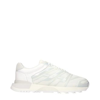 Maison Margiela White Fabric Athletic Mens Sneakers