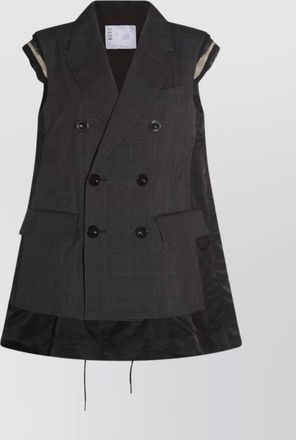 sacai tailored vest with button detailing and flap pockets