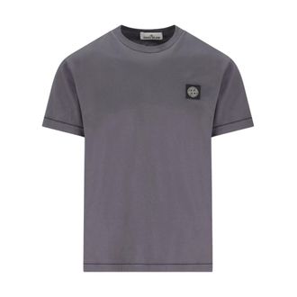 Stone Island T-Shirts, male, Gray, Size: L Cotton T-shirt